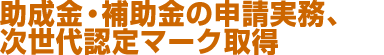 助成金・補助金の申請実務、次世代認定マーク取得